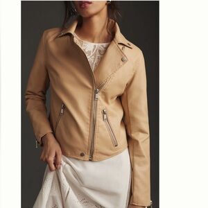 ANTHROPOLOGIE➕The Saige Faux•Leather Moto Jacket